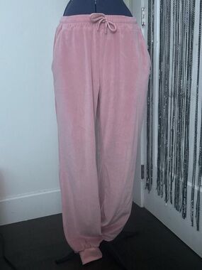 Cozy Blush Pink Velour Joggers